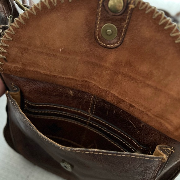 Patricia Nash Tooled Leather Brown Adjustable Beaumont Flap Boho Crossbody Bag - Picture 7 of 11